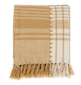 Indaba Malaya Woven Throw, Ochre