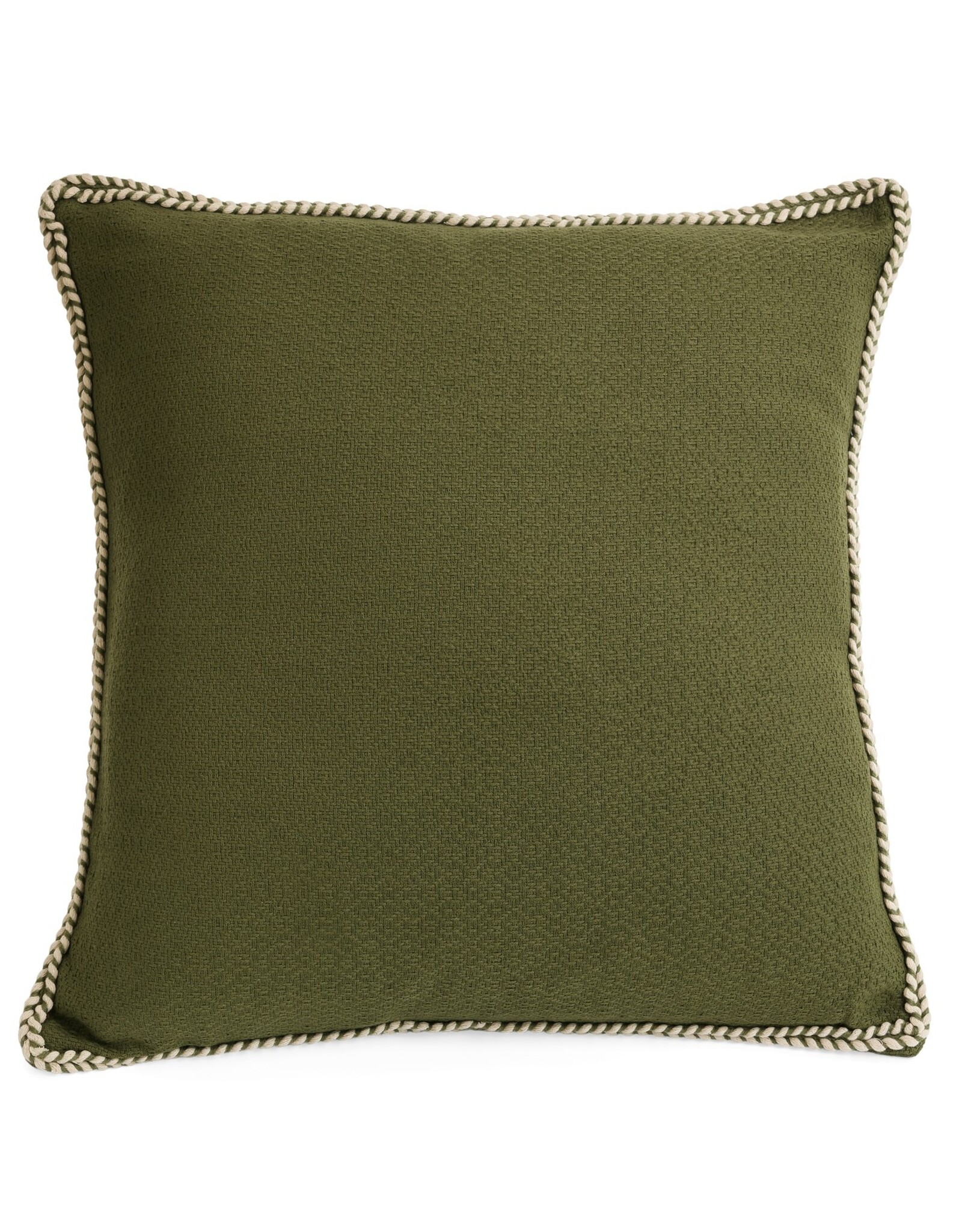 Pine Centre/Adv Cotton Throw Pillow w/Piping, Green