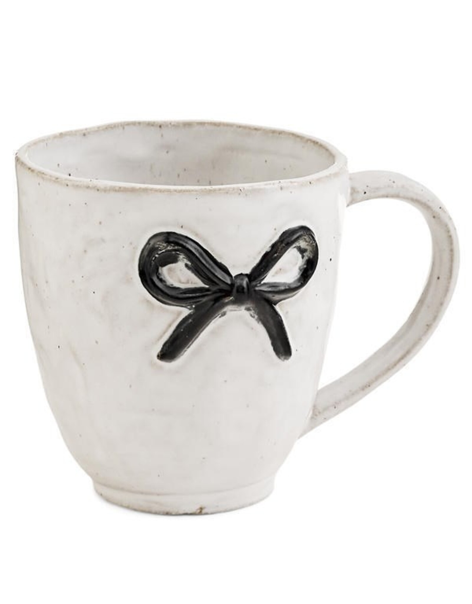 Pine Centre/Adv Stoneware Mug, White w/Blk Bow
