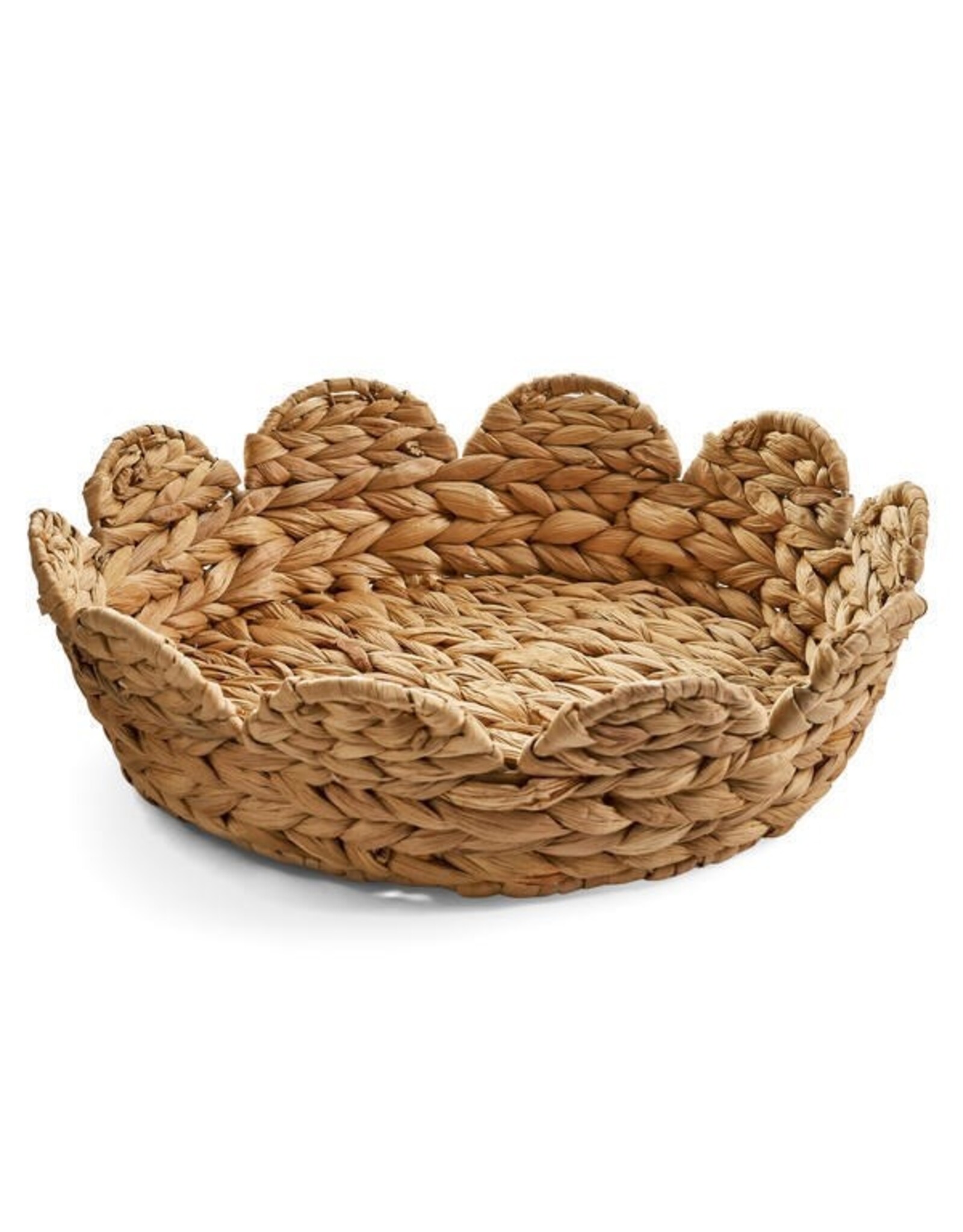 Pine Centre/Adv Water Hyacinth Scallop Edge Tray