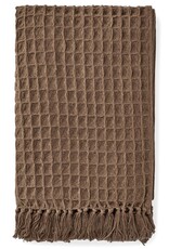 Pine Centre/Adv Throw,  Knitted w/Fringe, Brown