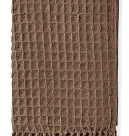 Pine Centre/Adv Throw,  Knitted w/Fringe, Brown