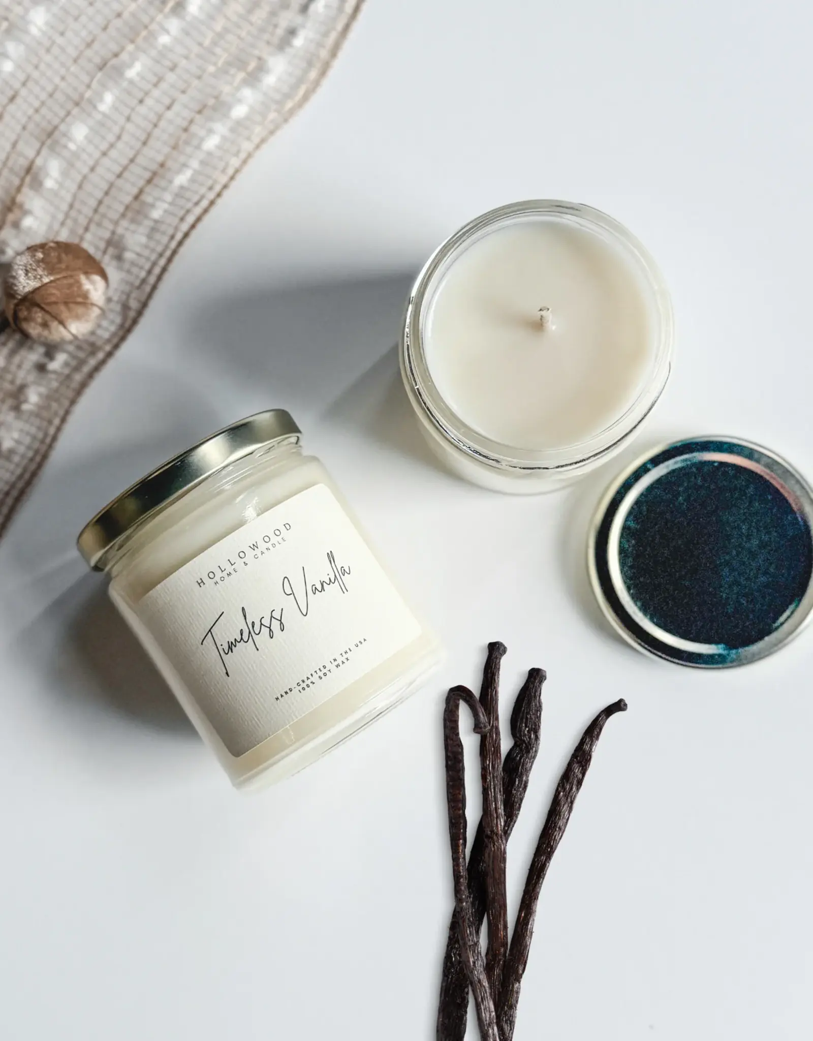 Hollowood Home Soy Candle, Timeless Vanilla