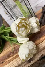 Tri W Fresh Touch  Peony Tulip Bundle, White