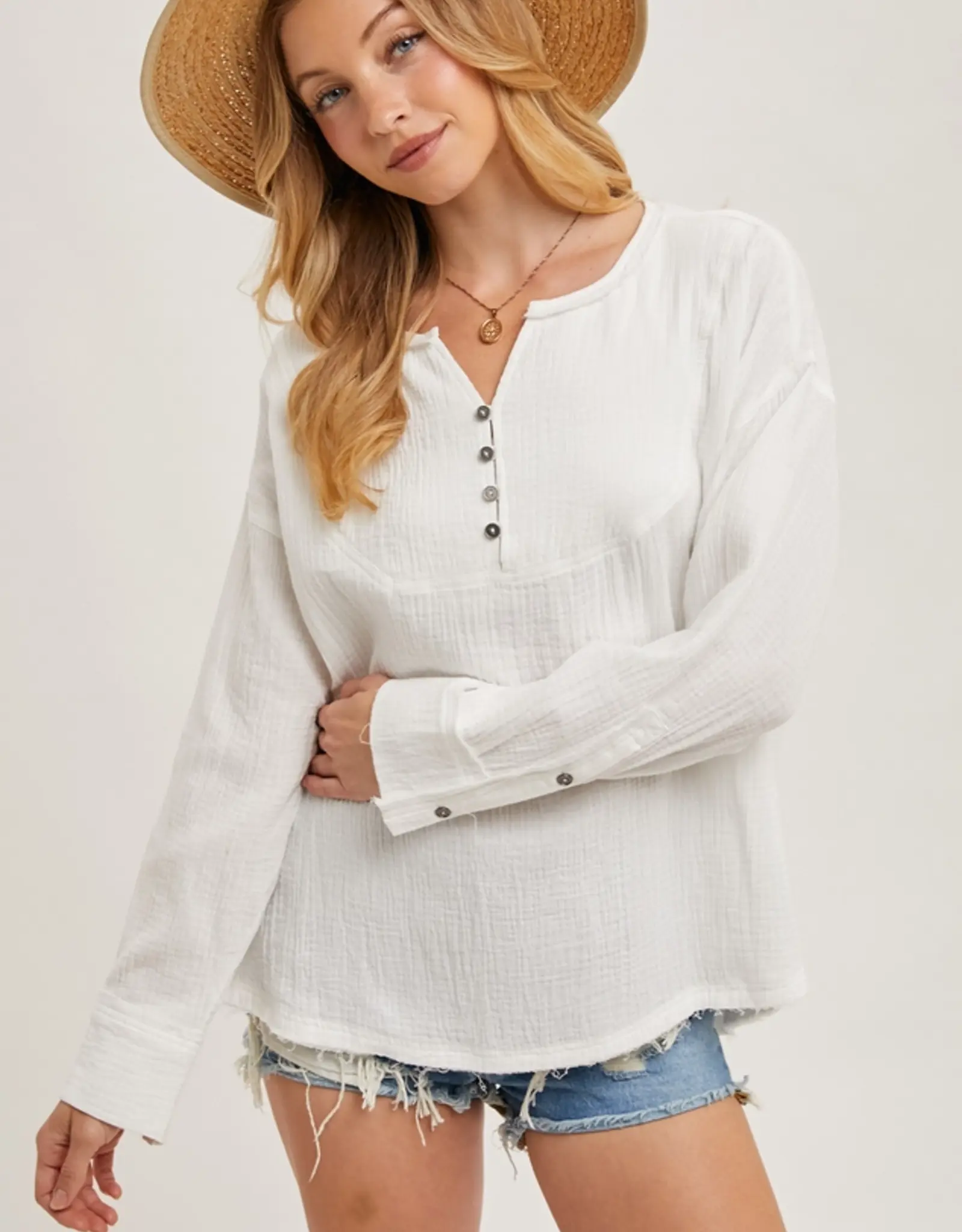 The Caroline Button Top