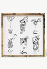 William Rae Designs Wood Sign, Cocktail Menu