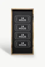 William Rae Designs Wood Sign, Golf Tickets, Black
