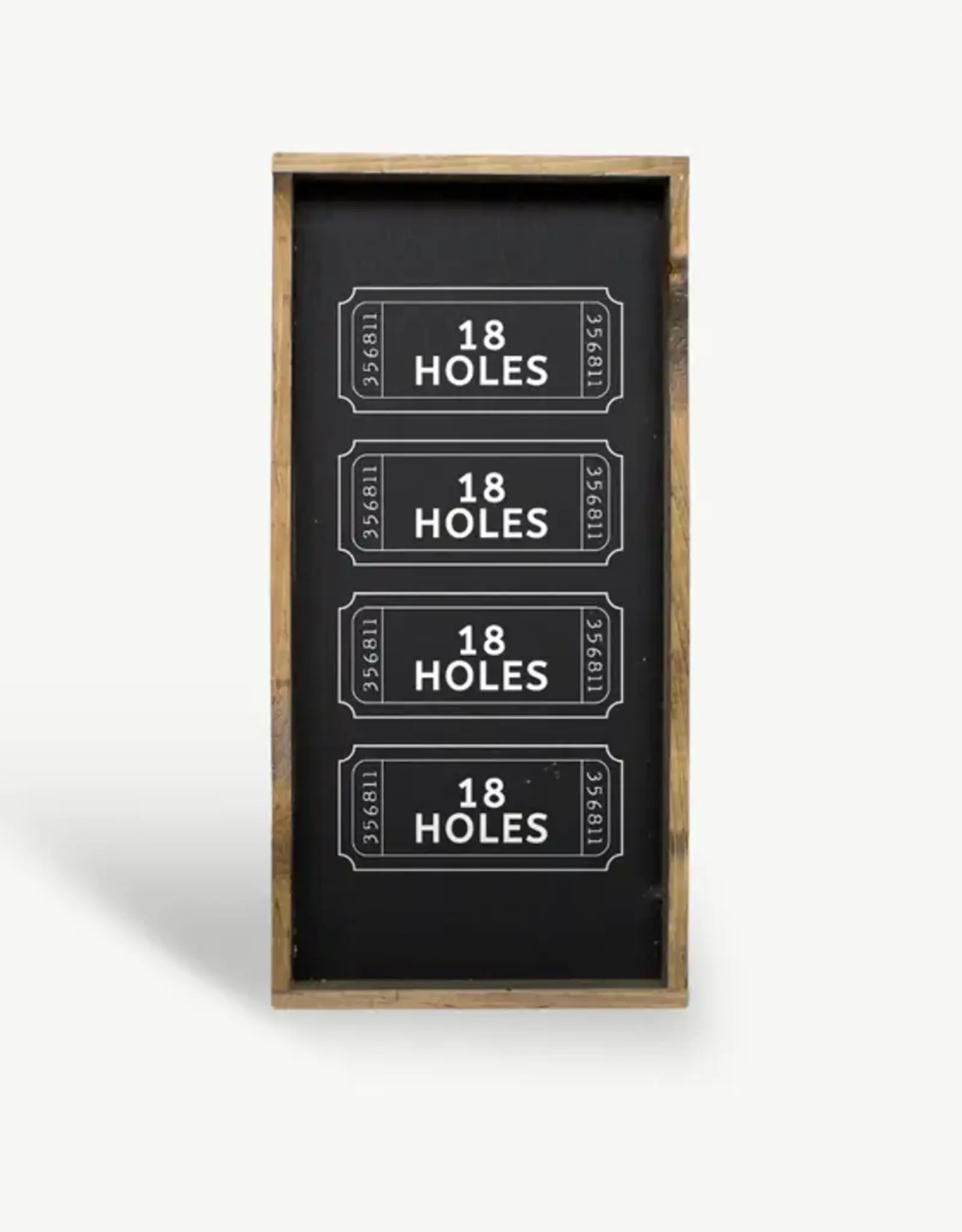 William Rae Designs Wood Sign, Golf Tickets, Black