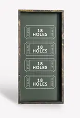 William Rae Designs Wood Sign, Golf Tickets, Green