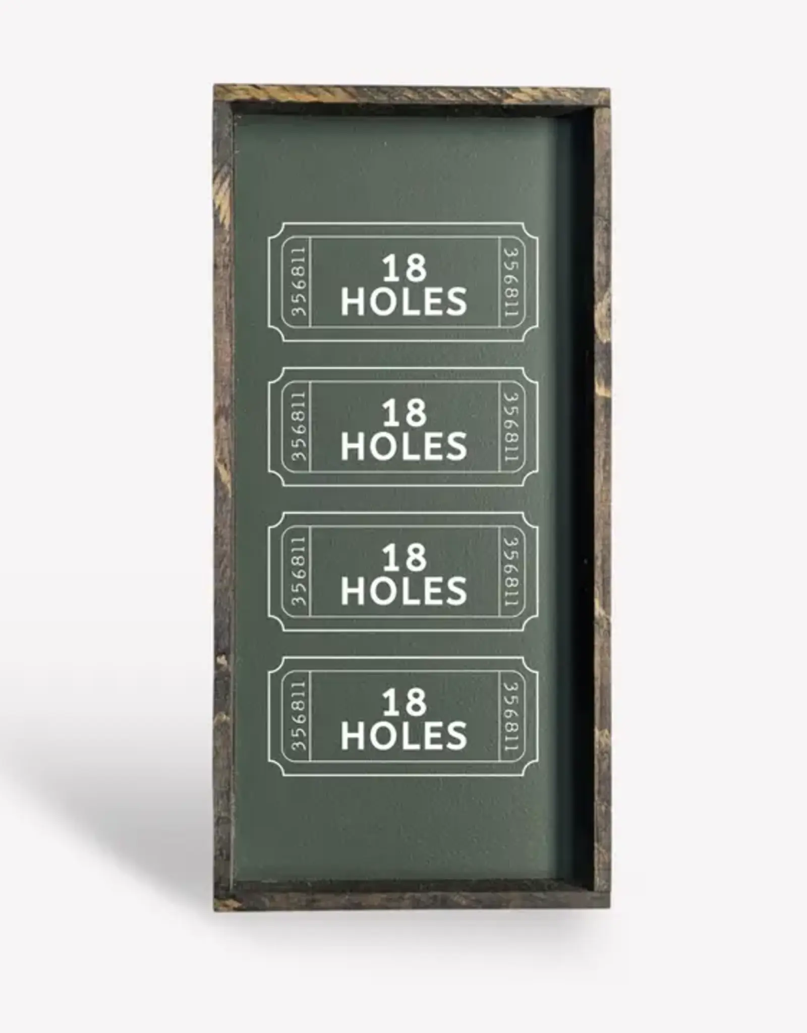William Rae Designs Wood Sign, Golf Tickets, Green