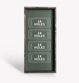William Rae Designs Wood Sign, Golf Tickets, Green