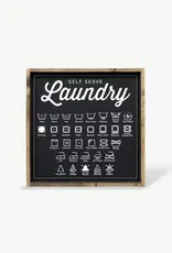 William Rae Designs Wood Sign, Laundry Symbols Black
