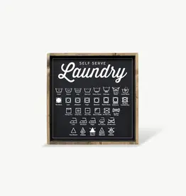 William Rae Designs Wood Sign, Laundry Symbols Black