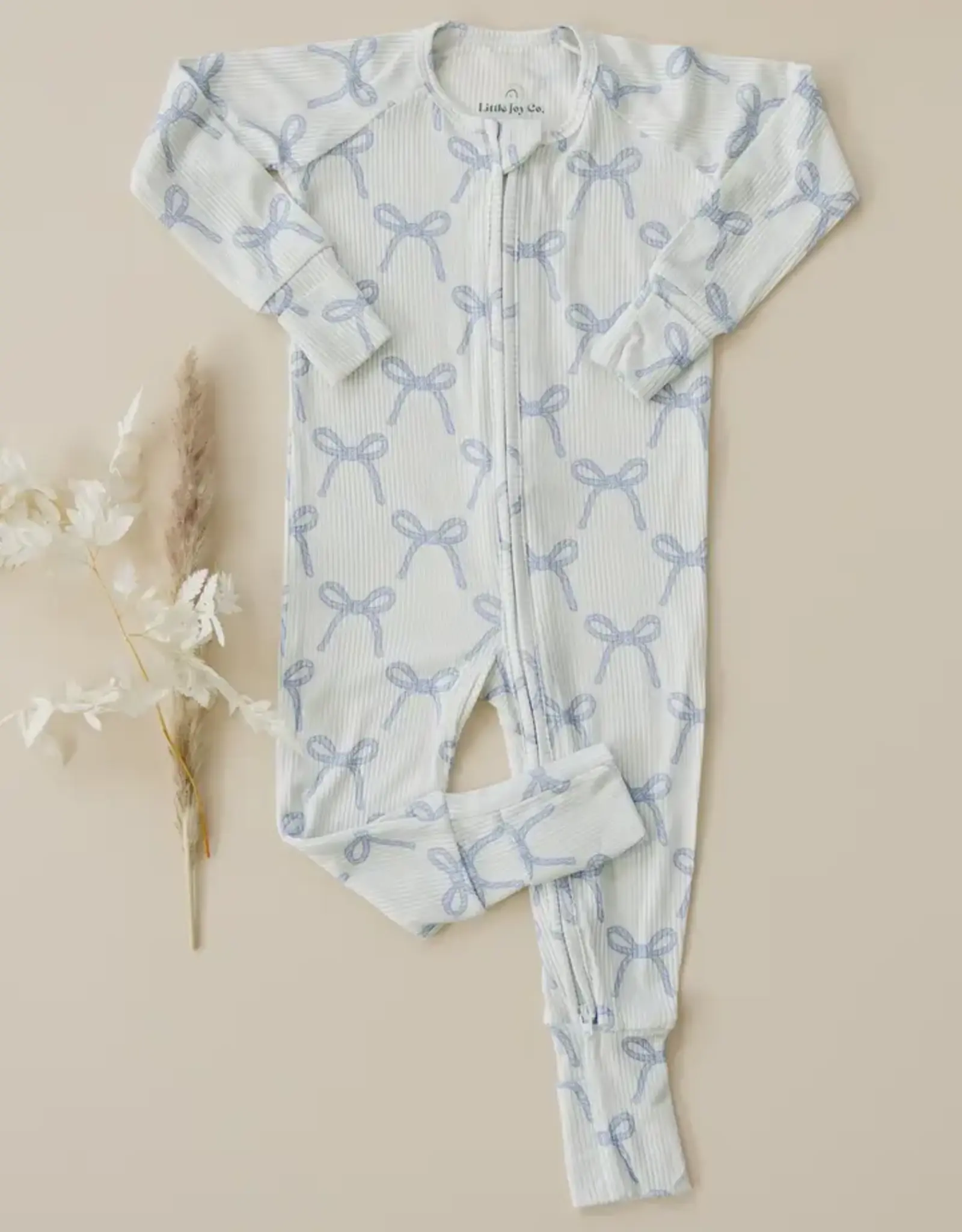 Little Joy Co. Blue Belle Ribbed Zippy Romper