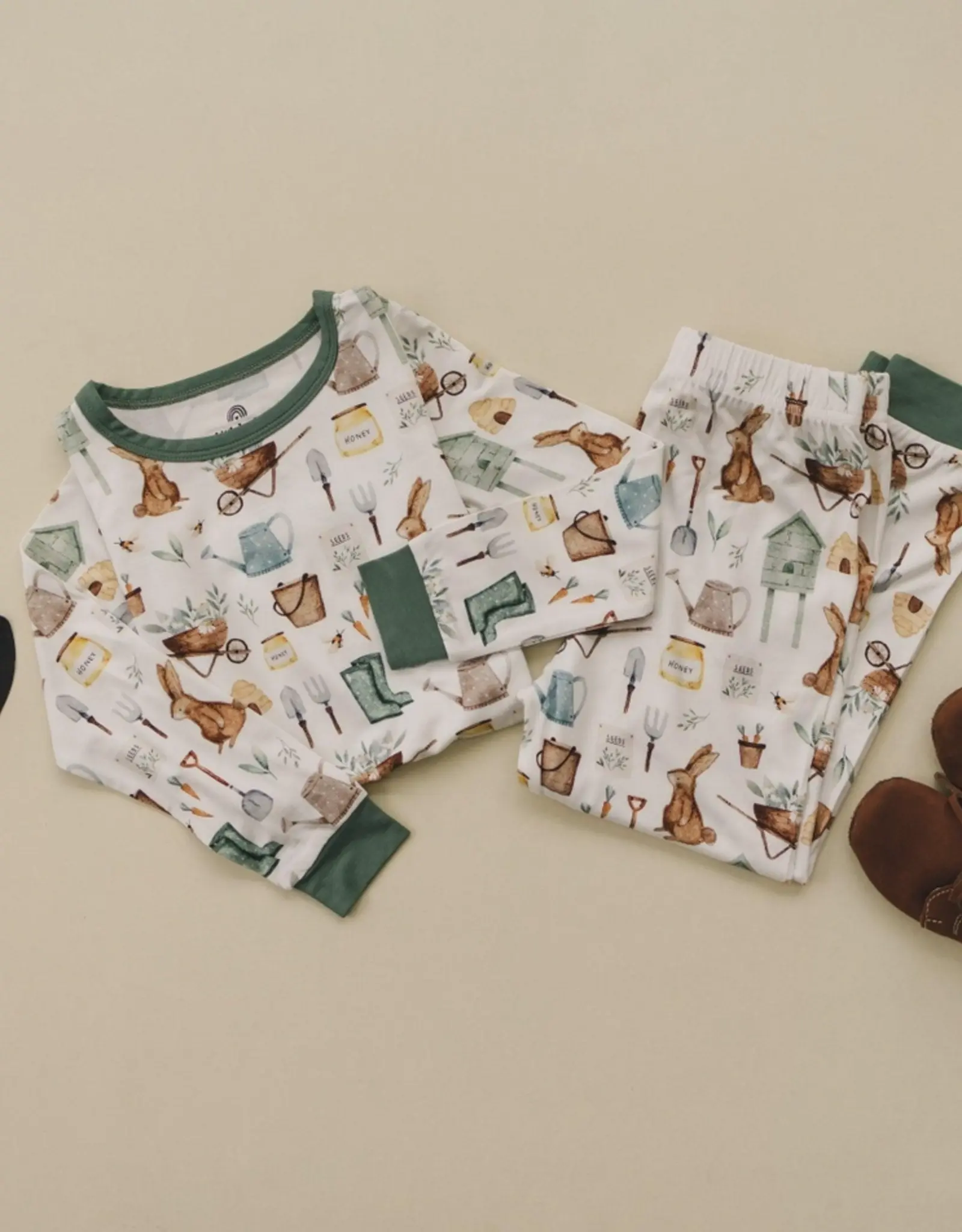 Little Joy Co. Cottontail Garden PJs, 2 Piece