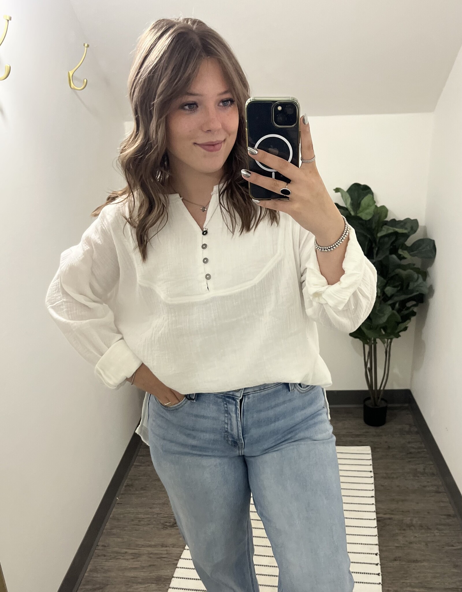 The Caroline Button Top