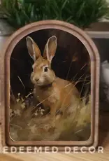Redeemed Decor Arch Top Framed Art, Bunny 8x11'