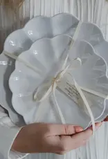 Sweet Water Decor White Scalloped Serving Tray Set