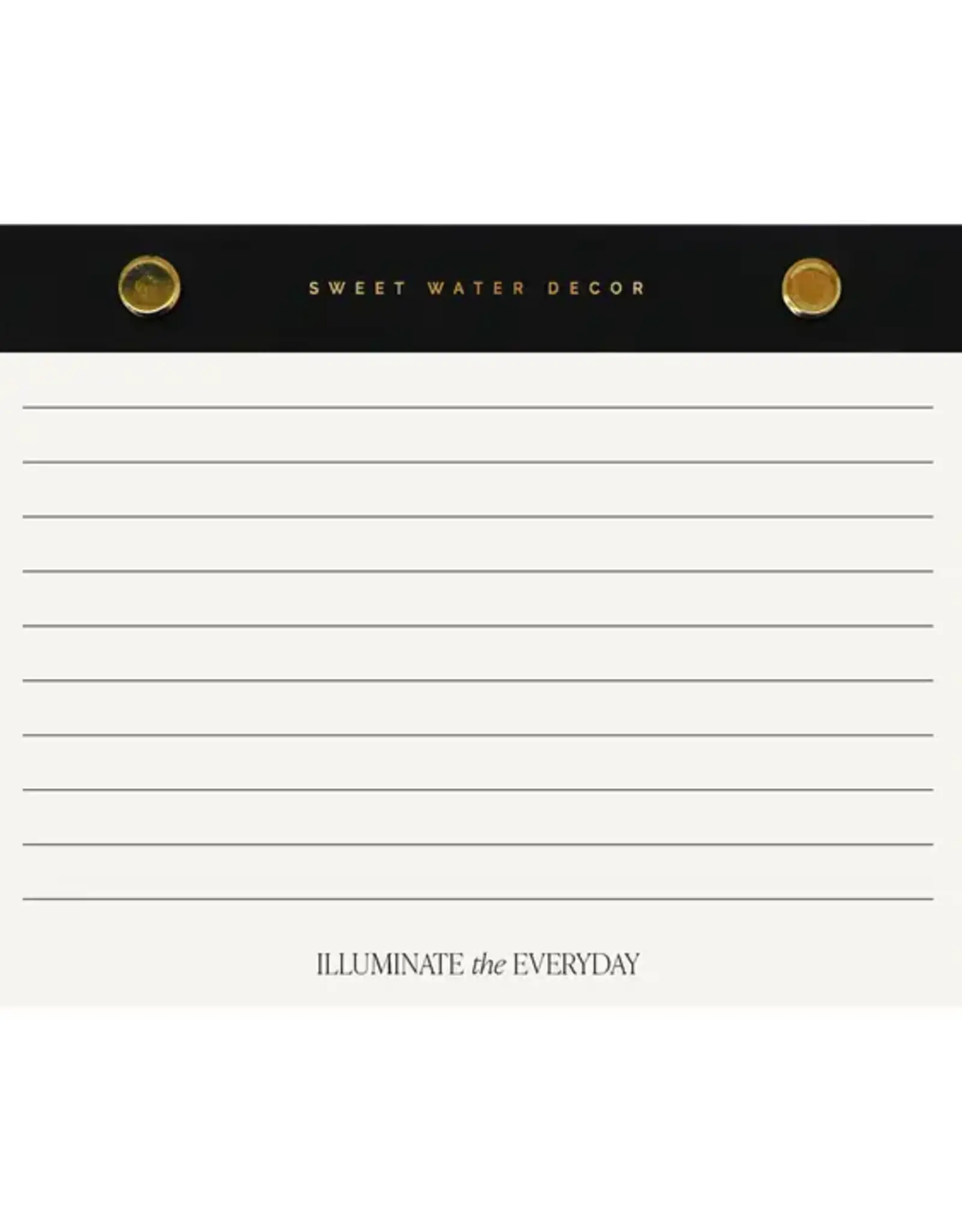 Sweet Water Decor Black & Gold Rivet Basic Notepad, Small