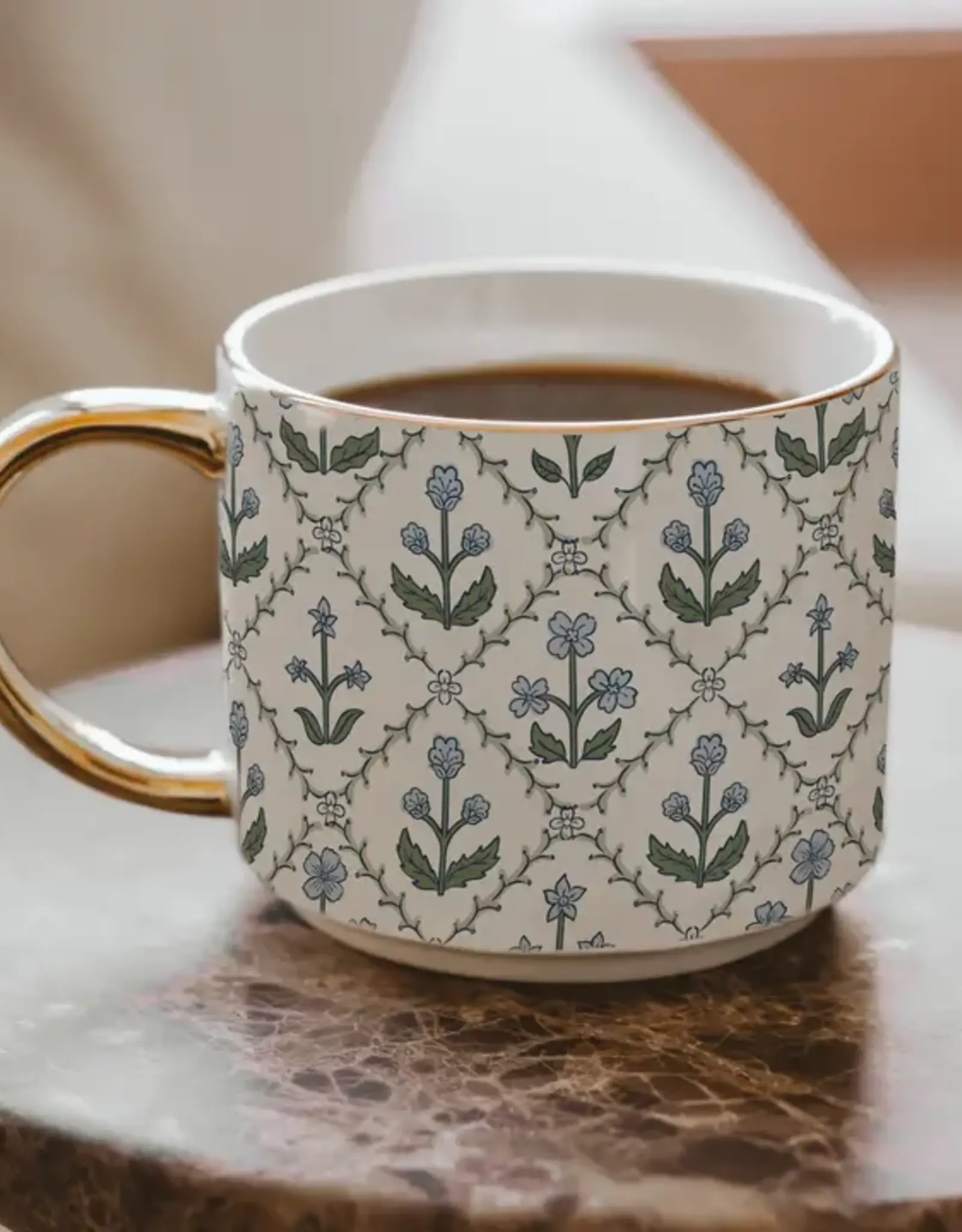 Sweet Water Decor Floral Quilt Coffee Mug