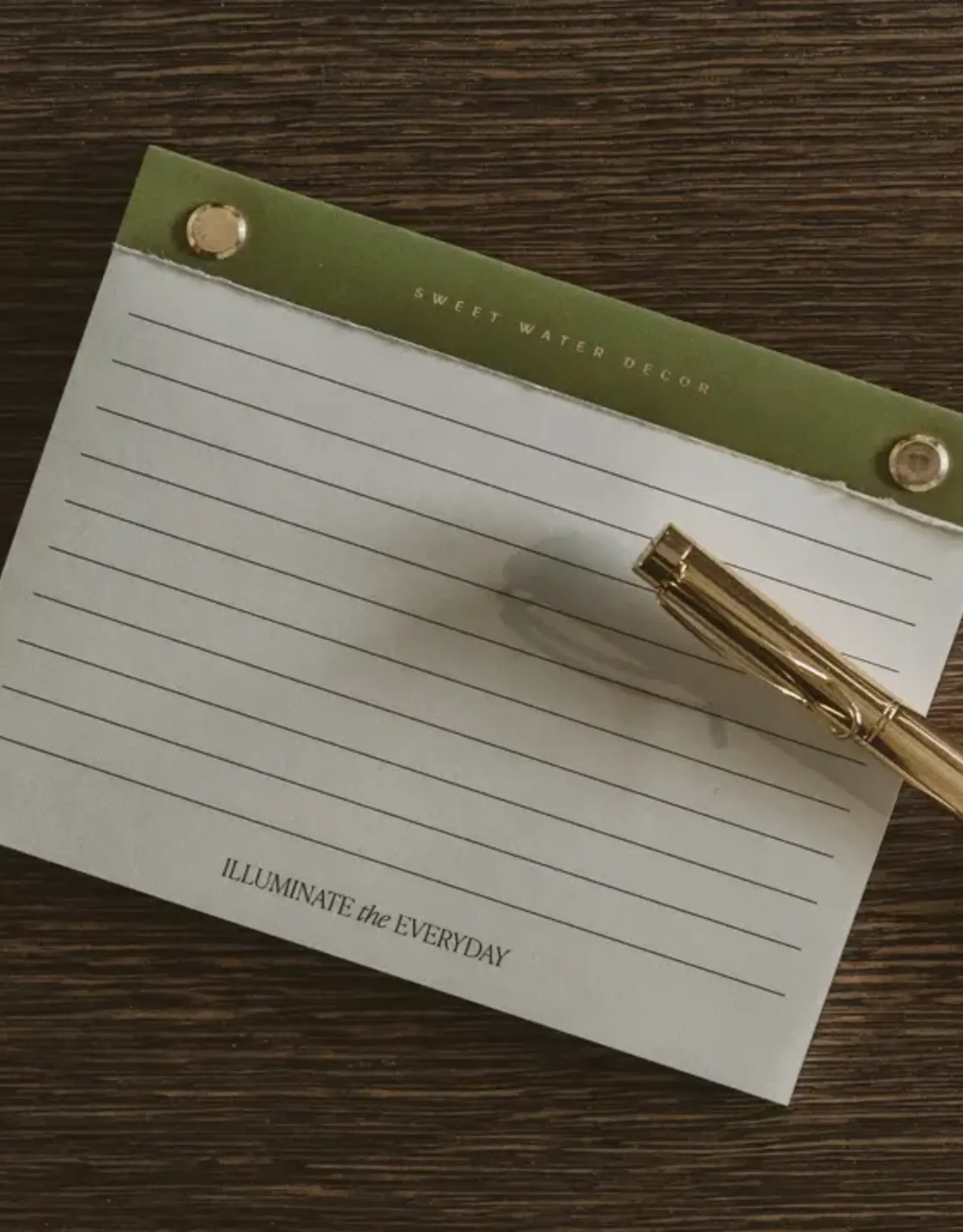 Sweet Water Decor Green & Gold Rivet Basic Notepad, Small