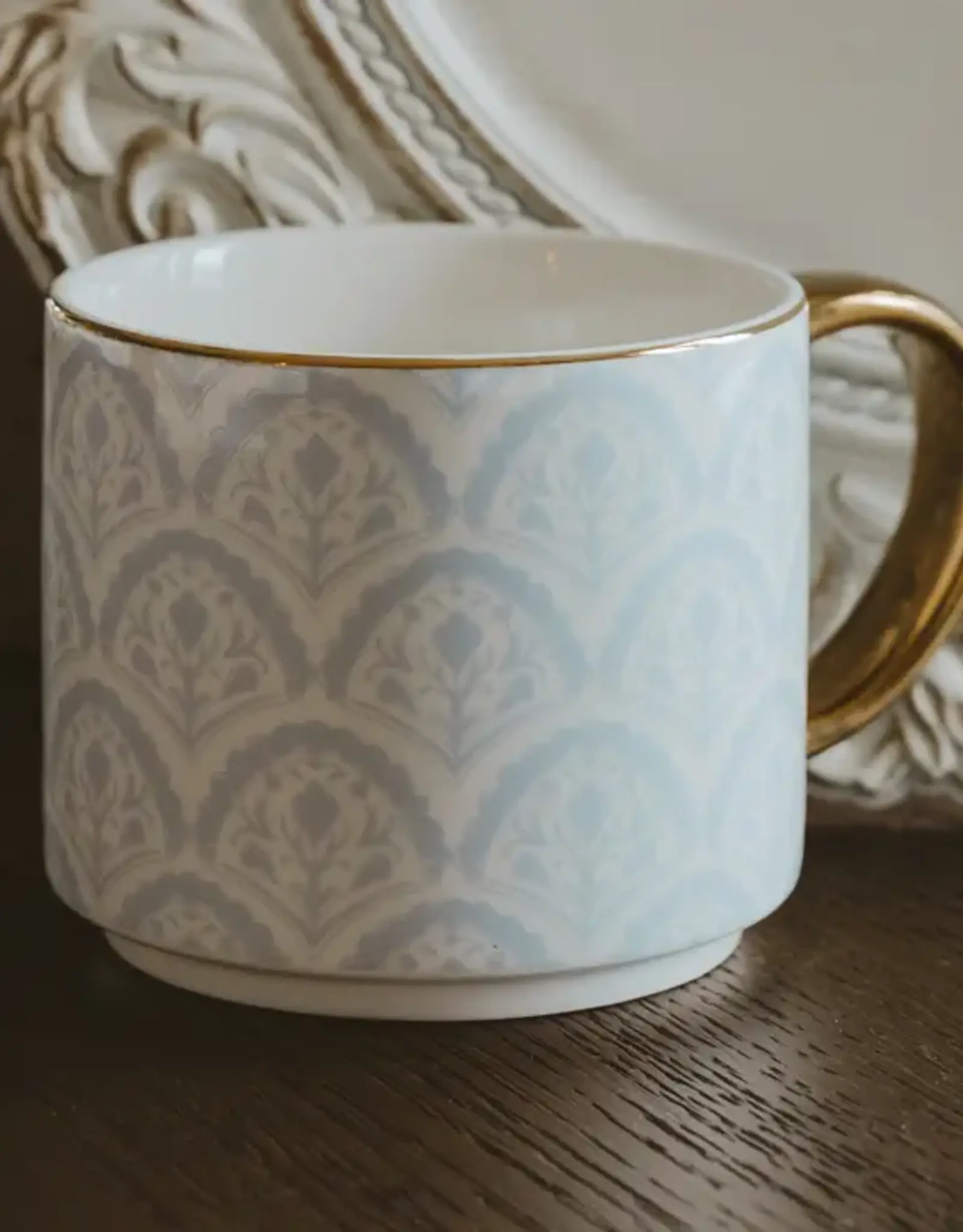 Sweet Water Decor Blue Fan Quilt Coffee Mug