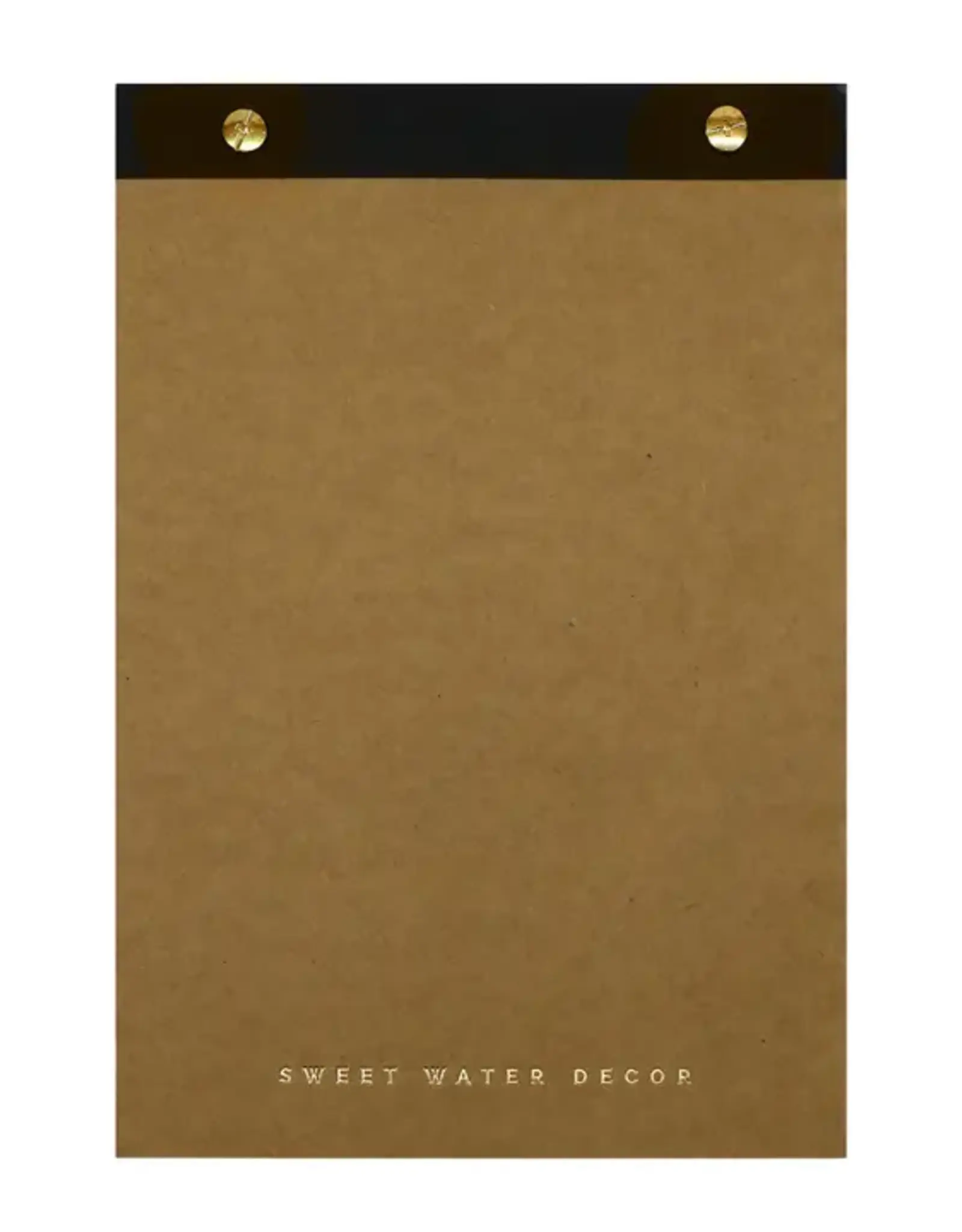 Sweet Water Decor Black & Gold Rivet Basic Notepad, Med