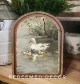 Redeemed Decor Arch Top Framed Art, Vintage Pond