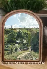 Redeemed Decor Arch Top Framed Art, Hillside Village