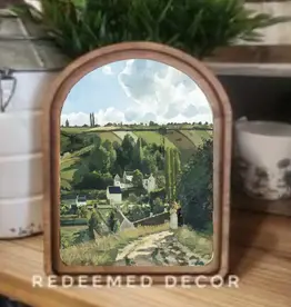 Redeemed Decor Arch Top Framed Art, Hillside Village