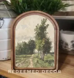 Redeemed Decor Arch Top Framed Art, Dirt Road Landscape 8x11"