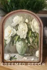 Redeemed Decor Arch Top Framed Art, Muted Peony