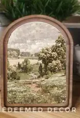 Redeemed Decor Arch Top Framed Art, Spring Landscape 8x11"