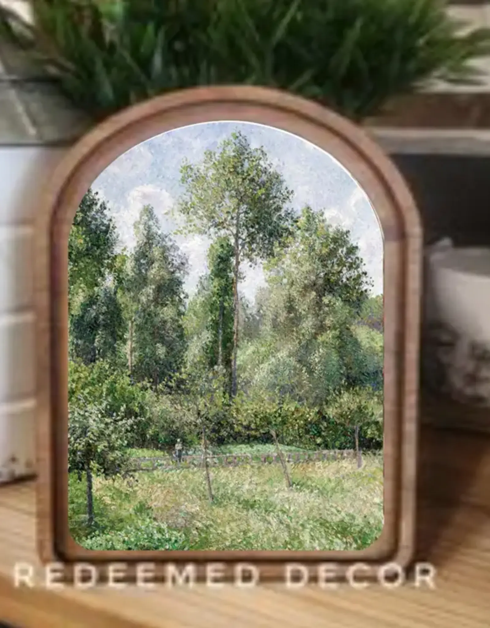 Redeemed Decor Arch Top Framed Art, Poplars