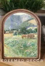 Redeemed Decor Arch Top Framed Art, Blooming Meadows