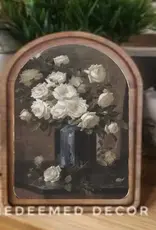 Redeemed Decor Arch Top Framed Art, Moody Roses