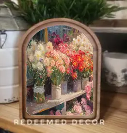 Redeemed Decor Arch Top Framed Art, Flower Shop