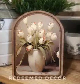 Redeemed Decor Arch Top Framed Art, Tulips