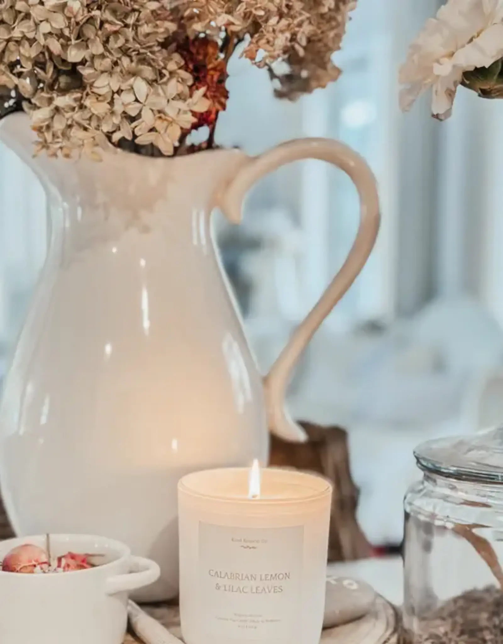 Kind Reason Co Coconut Wax 8oz Candle, Calabrian Lemon & Lilac Leaves