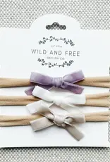 Wild and Free Design Co Velvet Baby Bow Headband Set, Lavender