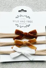 Wild and Free Design Co Velvet Baby Bow Headband, Neutrals