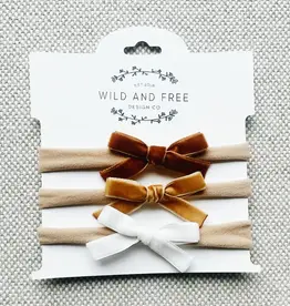 Wild and Free Design Co Velvet Baby Bow Headband, Neutrals