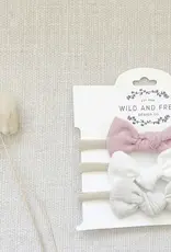 Wild and Free Design Co Neutral Linen Alligator Clip Bow Set