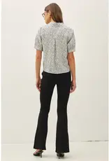 Ditsy Print Puff Sleeve Blouse
