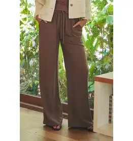 Linen Blend Wide Leg Pants