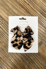 Wild and Free Design Co Leopard Pigtail Bow Set
