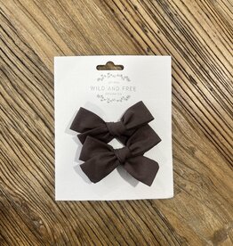 Wild and Free Design Co Neutral Alligator Clip Bow Set, Cocoa