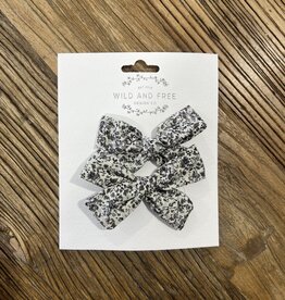 Wild and Free Design Co Neutral Alligator Clip Bow Set, Smokey Floral