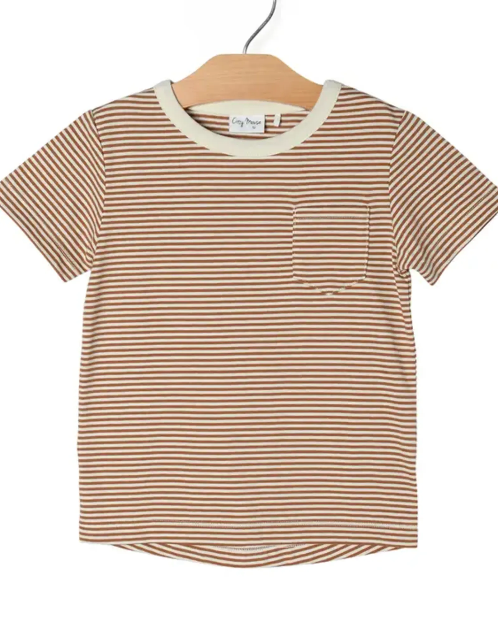 City Mouse Studio Pocket Tee Toffee Stripe