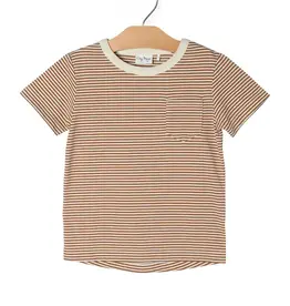 City Mouse Studio Pocket Tee Toffee Stripe